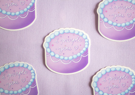 I Purple You Cake Sticker